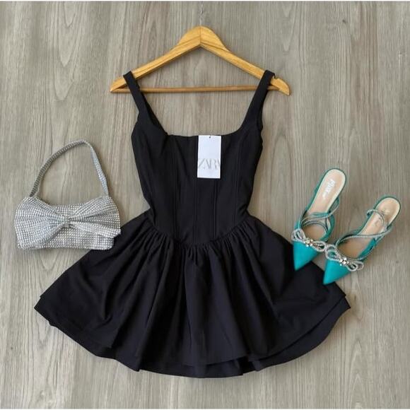 ZARA Blogger Fave A-Line Mini Dress 🖤 NWT | Size M - Picture 16 of 16